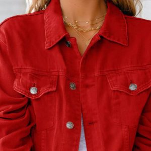 Button Up Long Sleeve Denim Jacket