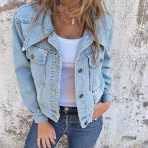 Button Up Wash Denim Jacket